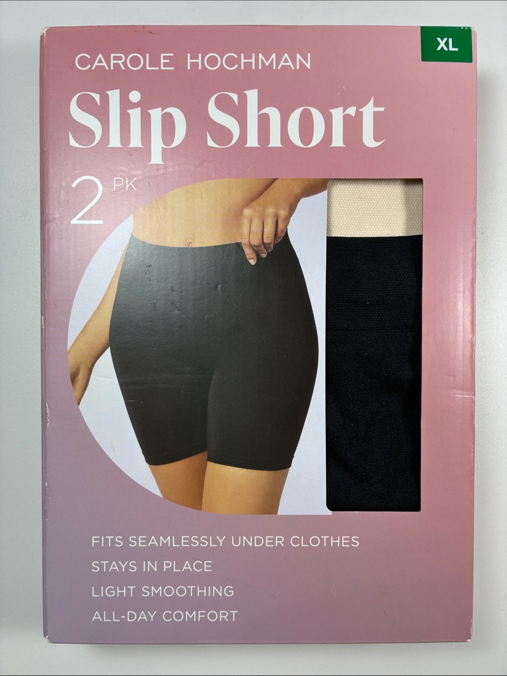 Carole Hochman Black Slip Short - Seamless Shaping Pair, size XL